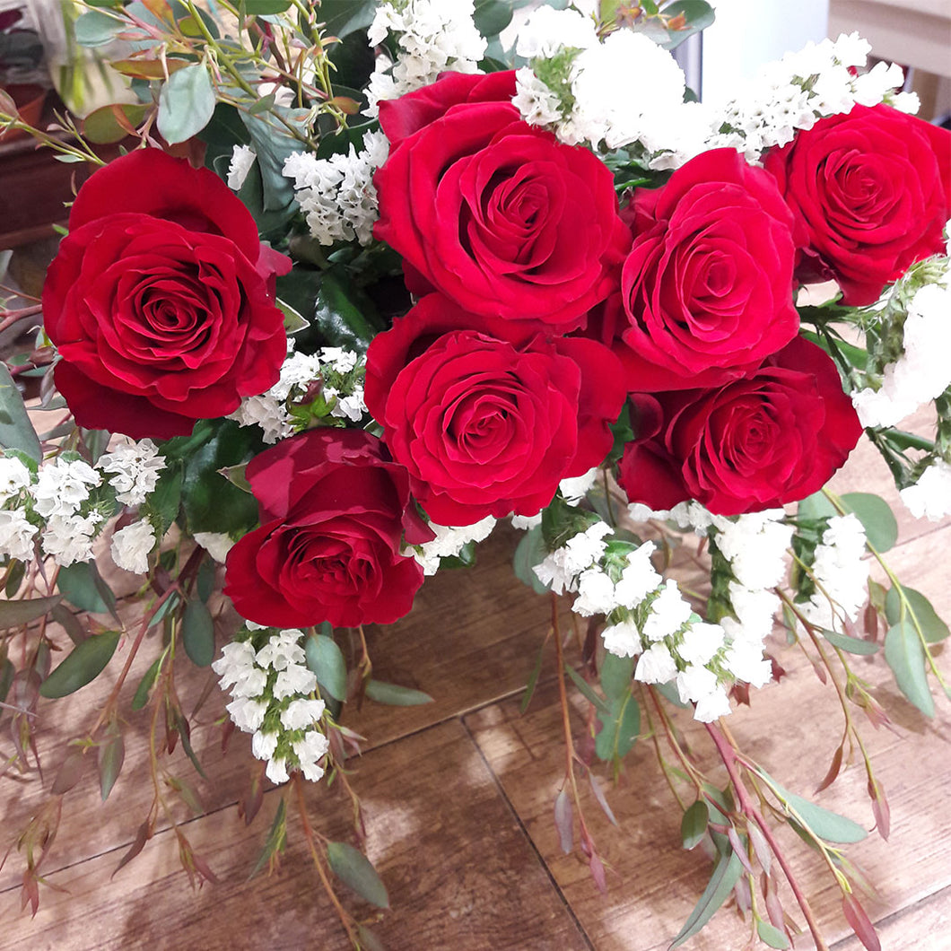 Bouquet rose rosse - 7 rose fresche
