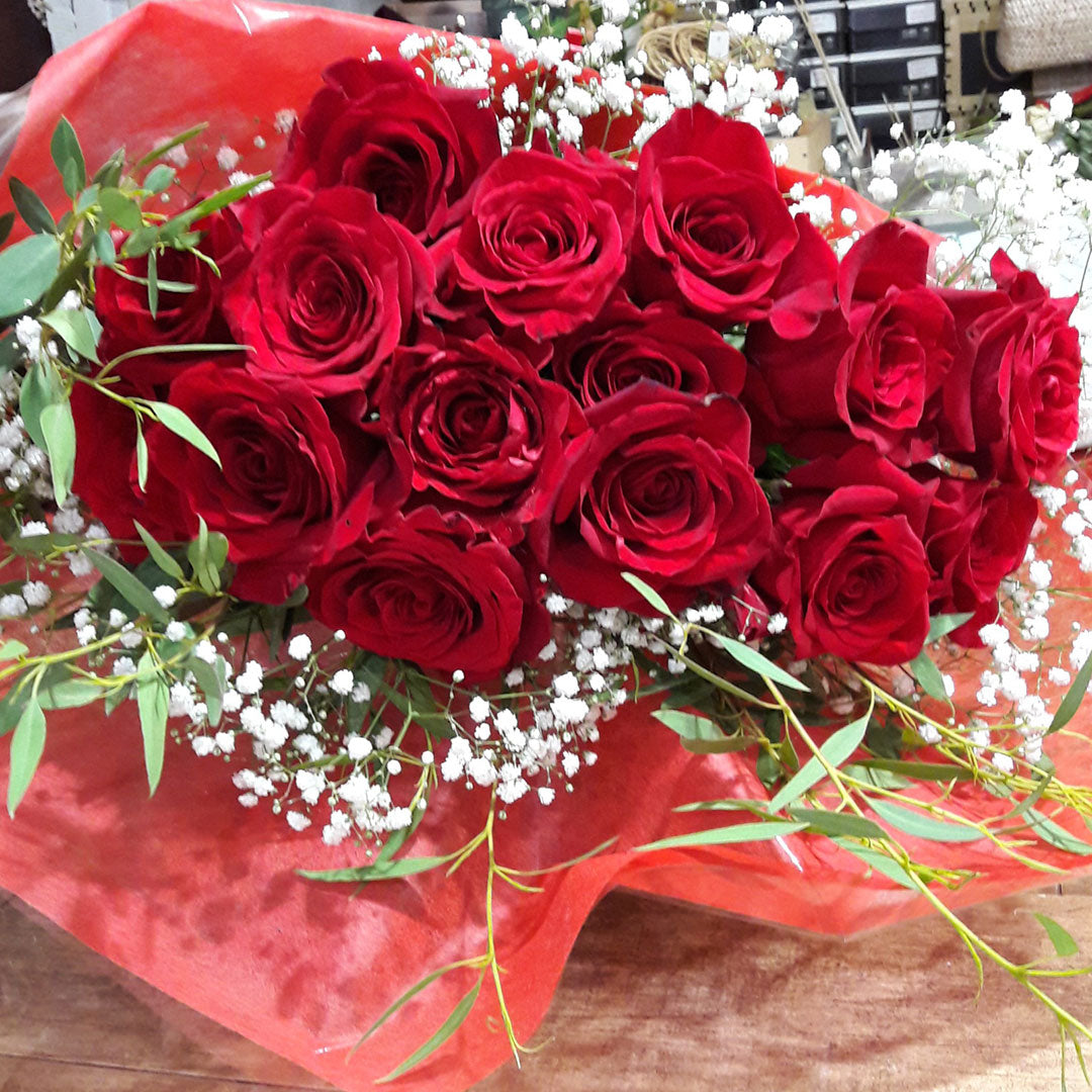 Bouquet rose rosse - 40 rose fresche