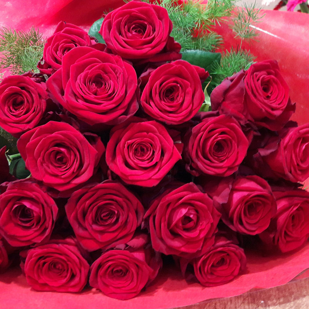 Bouquet rose rosse - 30 rose fresche