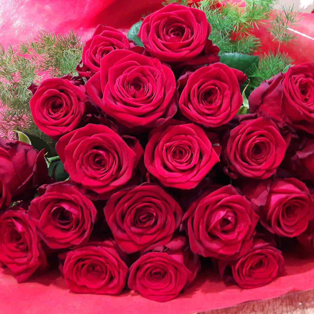 Bouquet rose rosse - 40 rose fresche